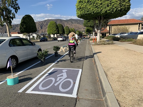 2019 bike lane demonstration along glendora avenue